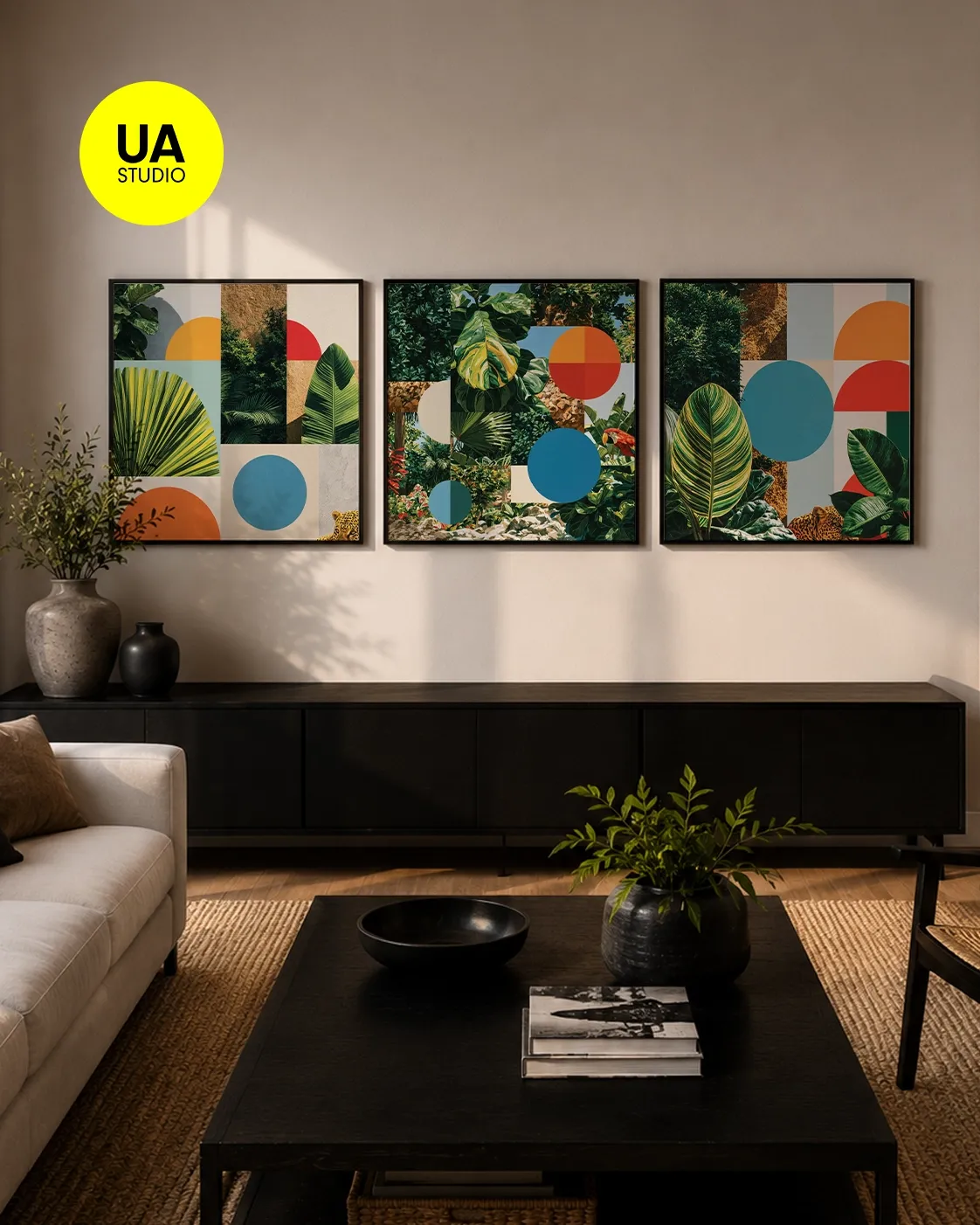 KIT 3 QUADROS DECORATIVOS - Geometria Selvagem